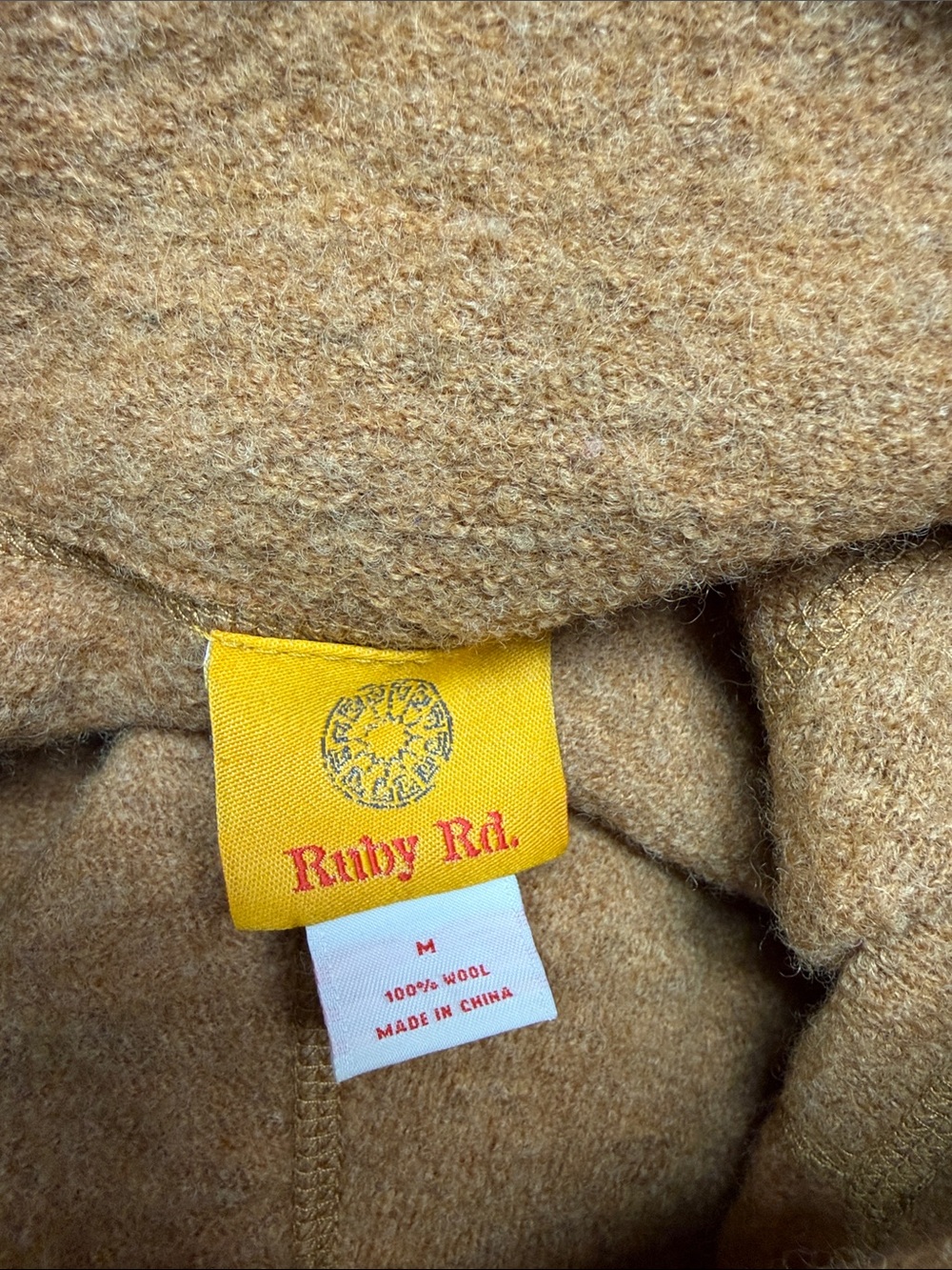 Ruby Rd. Camel Brown Button-Front Wool Cape - Picture 3 of 5
